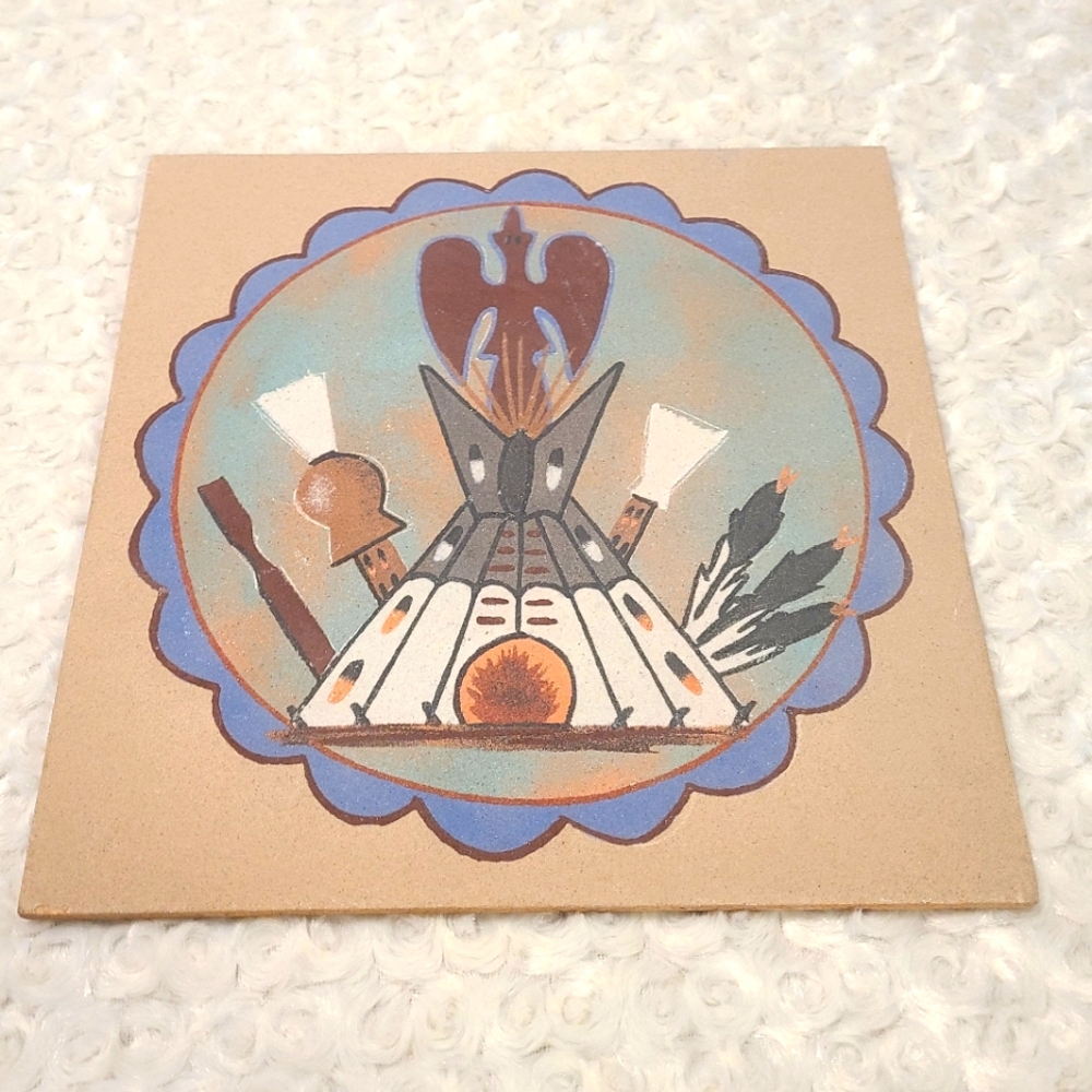 Native American Sand Art, Artist Signed